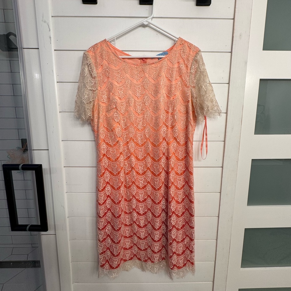 ANTONIO MELANI Orange Flutter Sleeve Sheath Dress